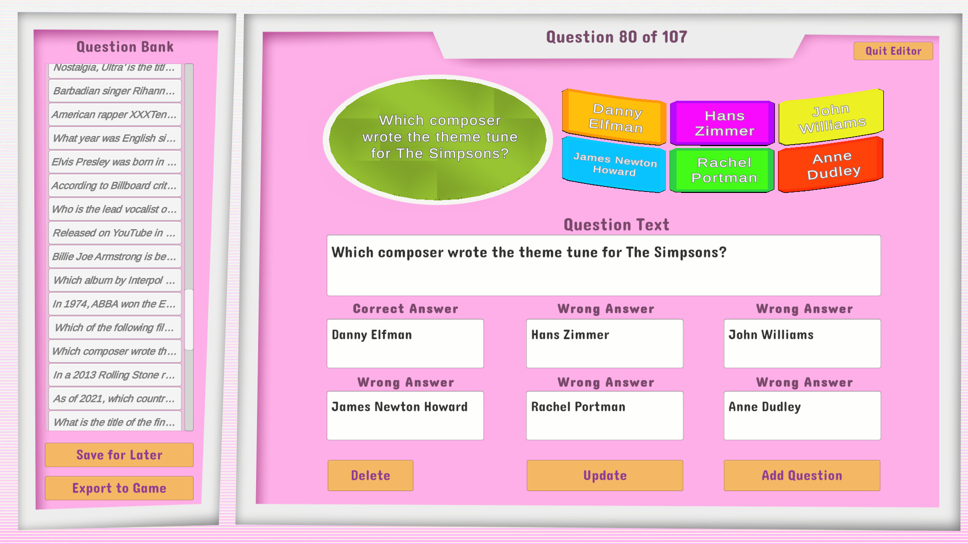 Robot Trivia Funtime