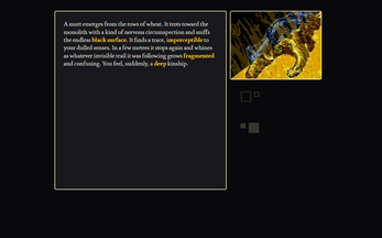 This is a Black Parallelepipedon in a Yellow Field