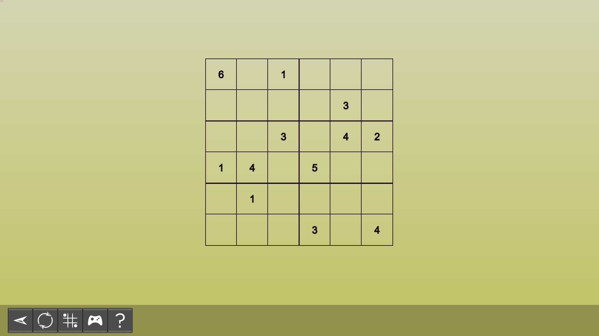 My Sudoku: Classic 6×6 Easy 6