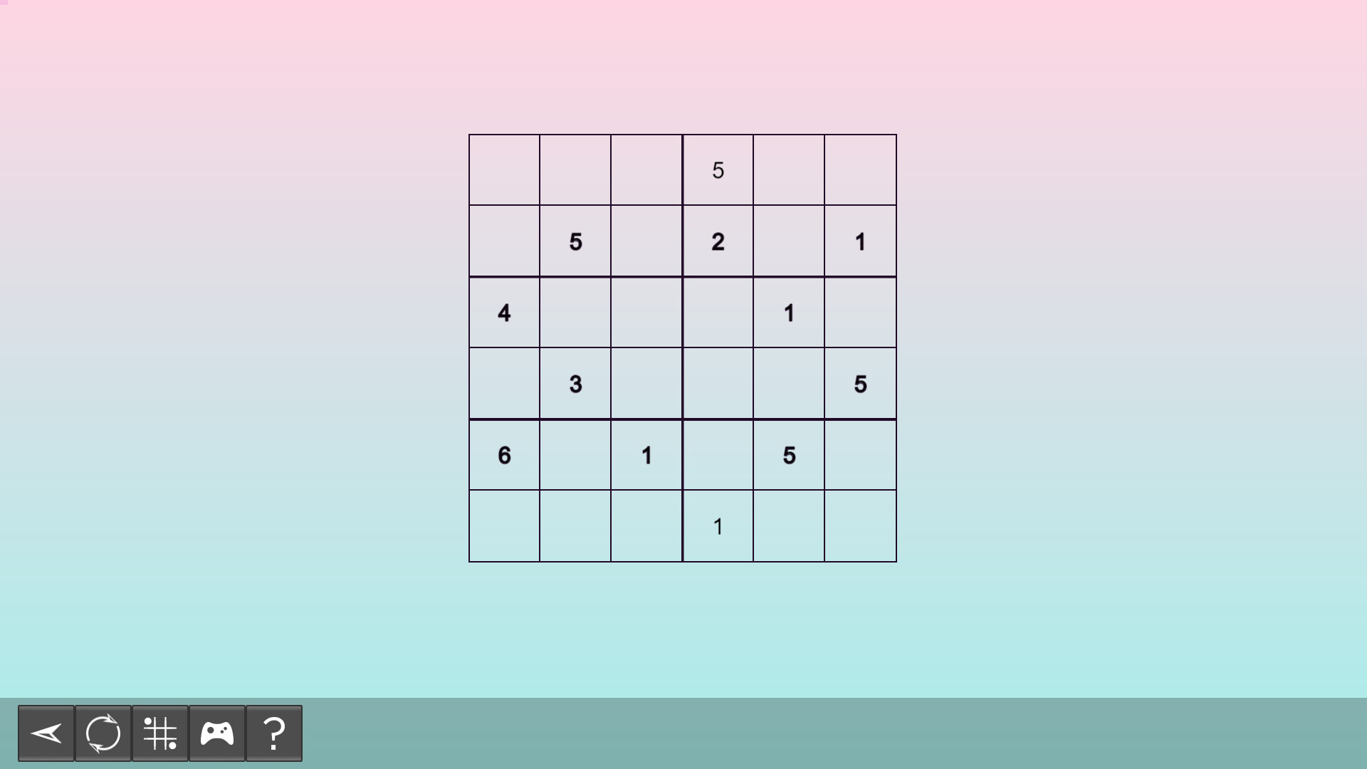 My Sudoku: Classic 6×6 Medium 1