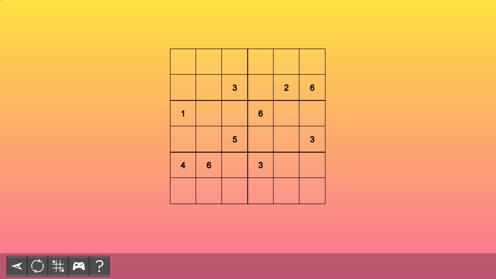 My Sudoku: Classic 6×6 Medium 6
