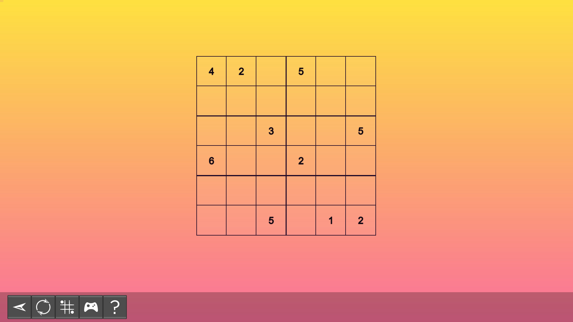 My Sudoku: Classic 6×6 Medium 6