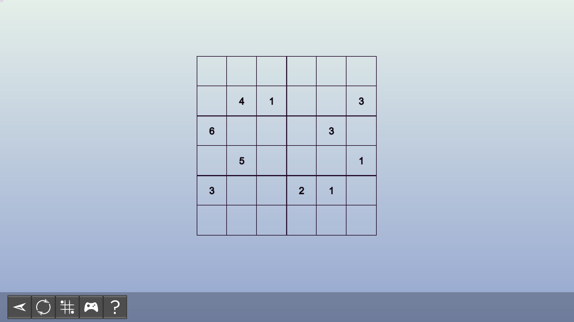 My Sudoku: Classic 6×6 Medium 3