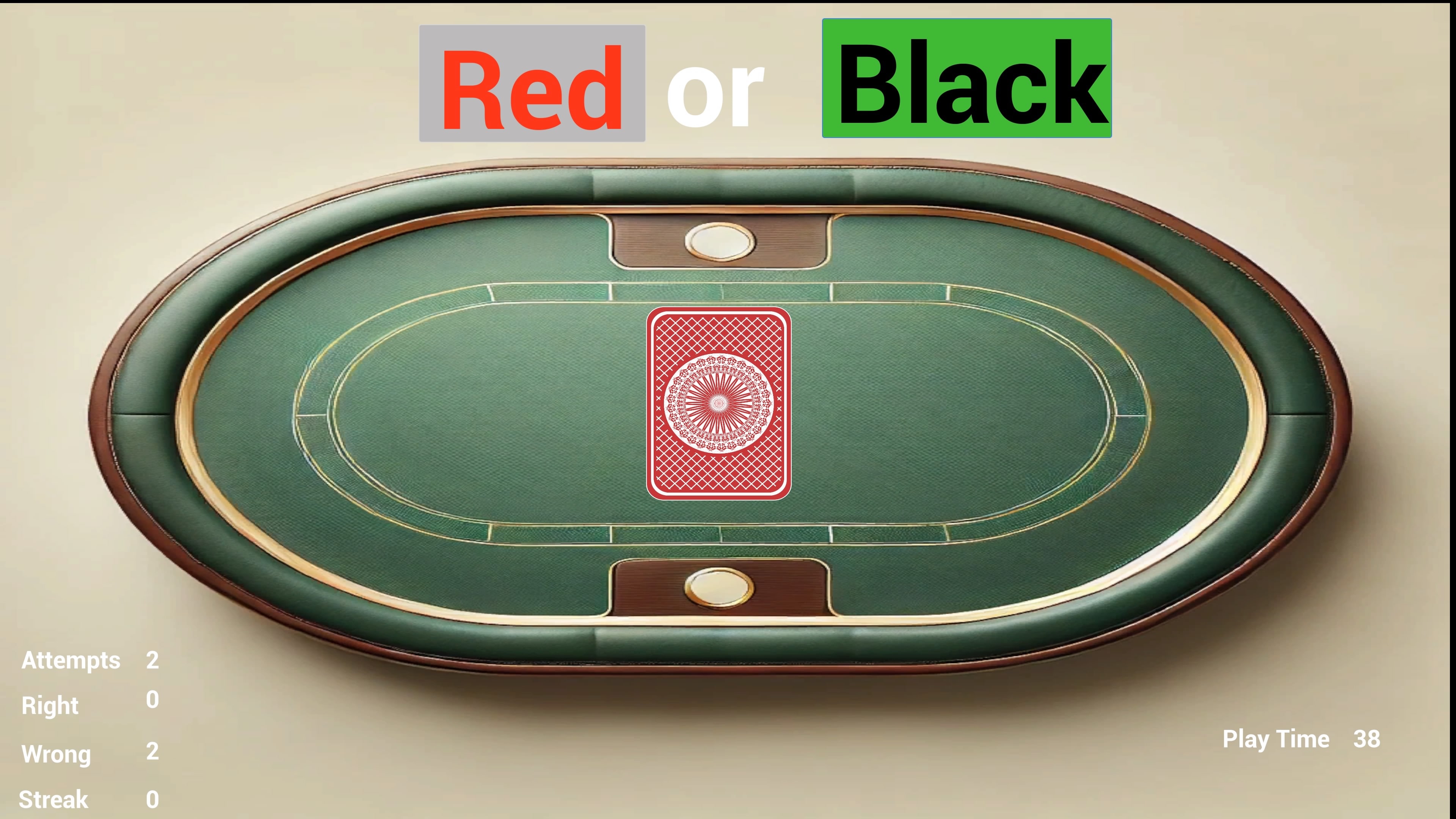Card Guesser: Red or Black