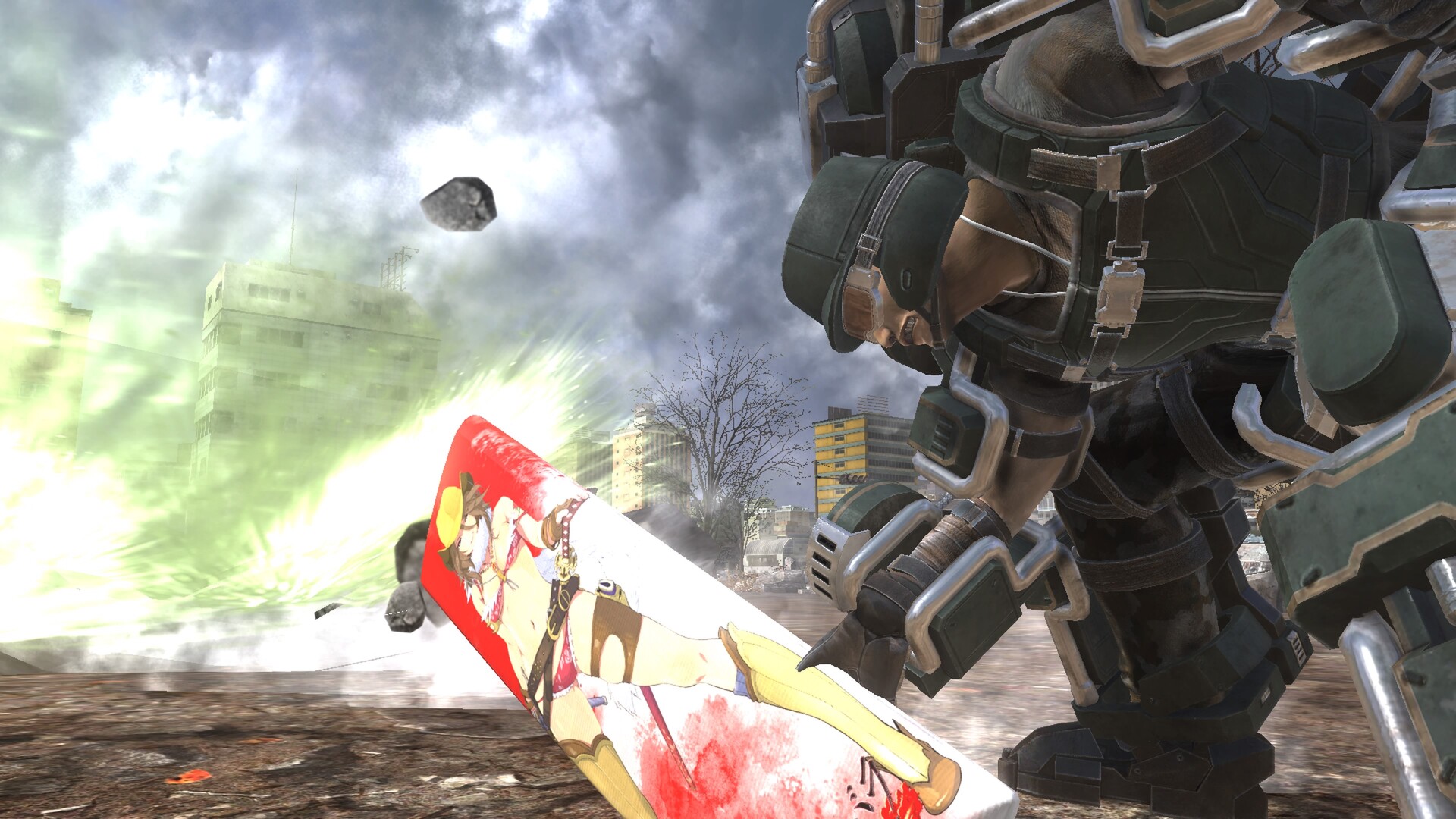 Earth Defense Force 6: Fencer Weapons – ‘OneeChanbara Origin’ illustrated ‘Disguised Body Pillow’.