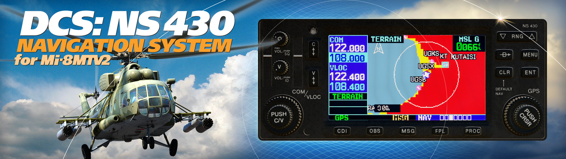 DCS World: NS 430 Navigation System for Mi-8MTV2 Cockpit