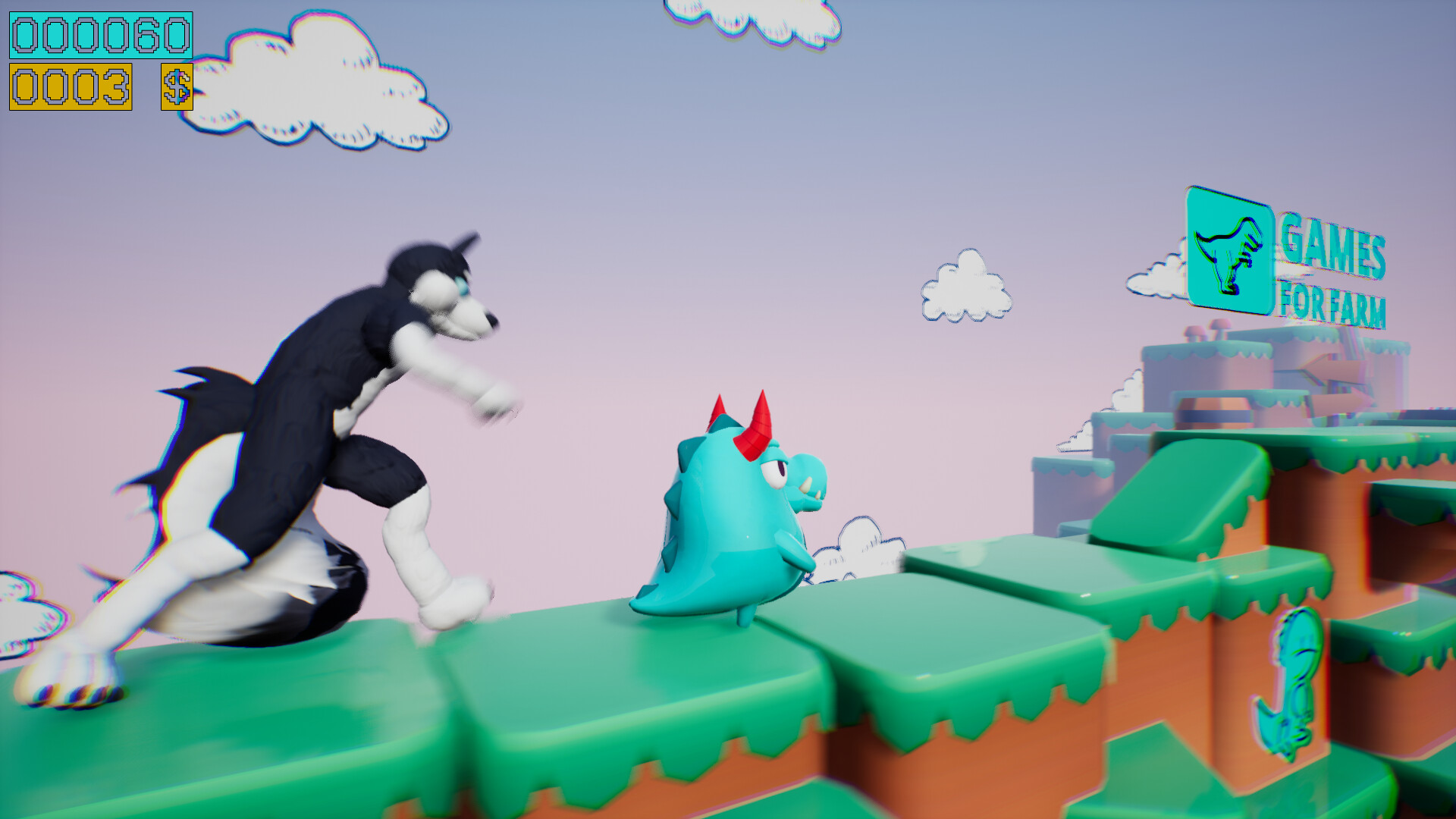 Dino Running from a Furry: Gamesforfarm