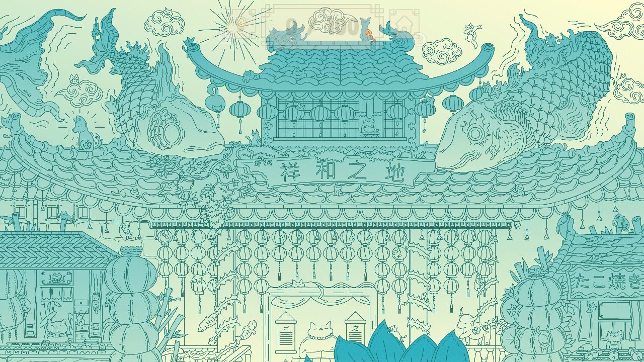 Cats Visiting Lunar New Year