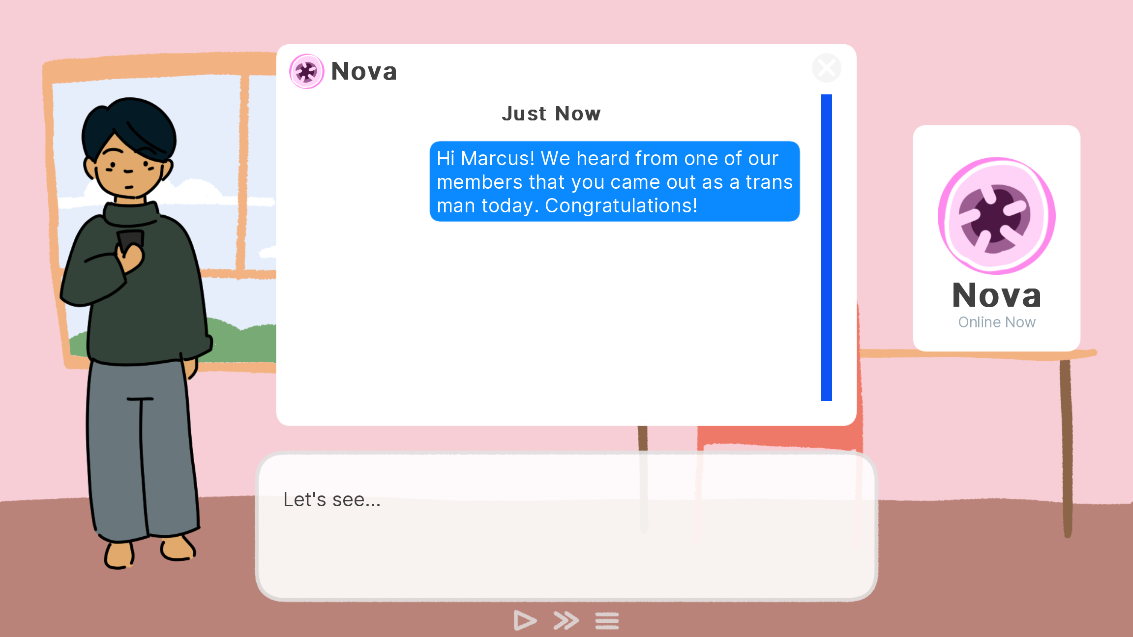 Marcus Comes Out Online