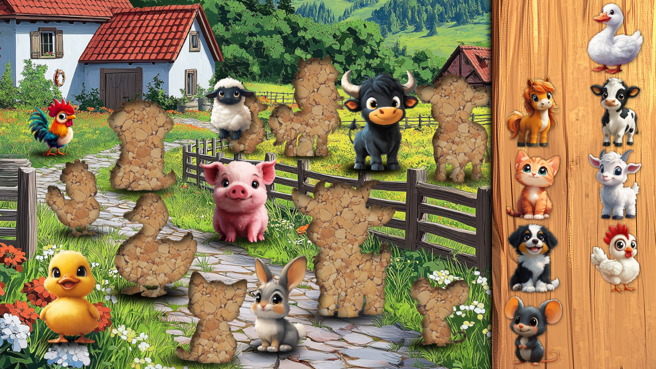 Puzzle Adventures: Farm Animals