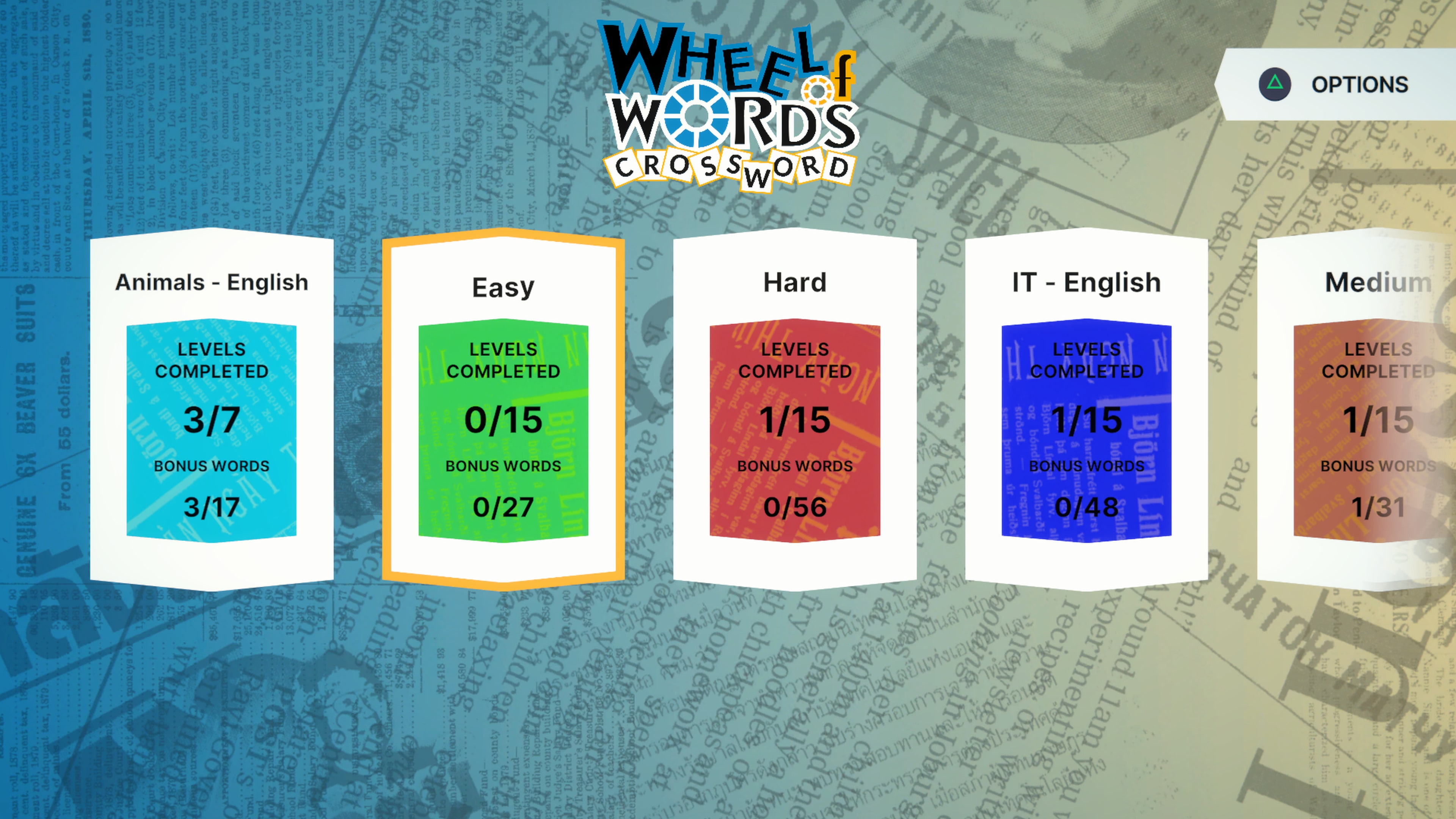 Wheel of Words: Crossword
