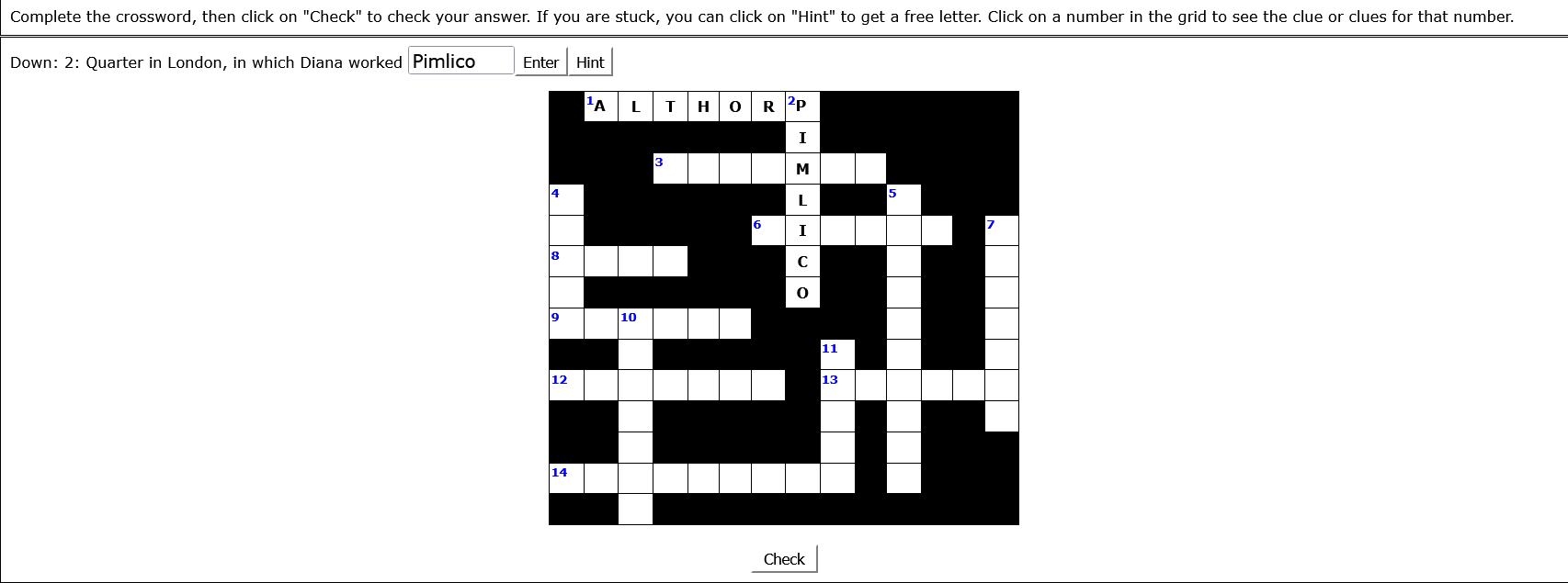 Princess Diana Crosswords No.1