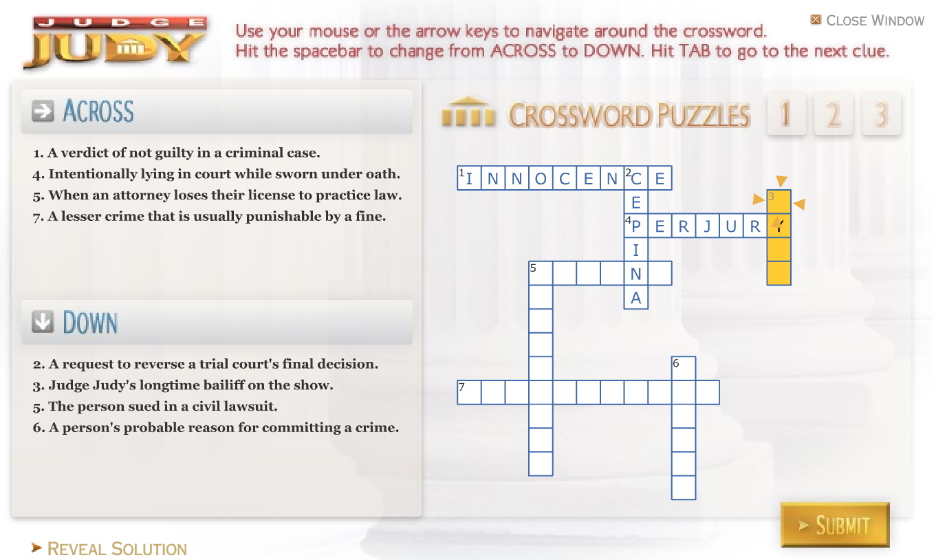 Judge Judy: Crossword Puzzles