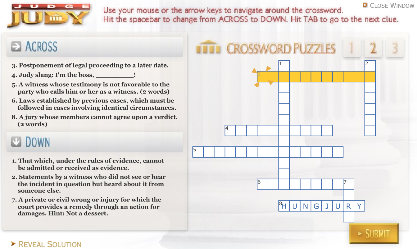 Judge Judy: Crossword Puzzles
