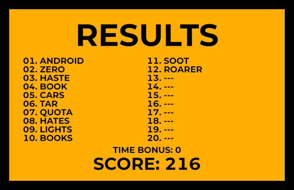 20 Words // 20 Seconds