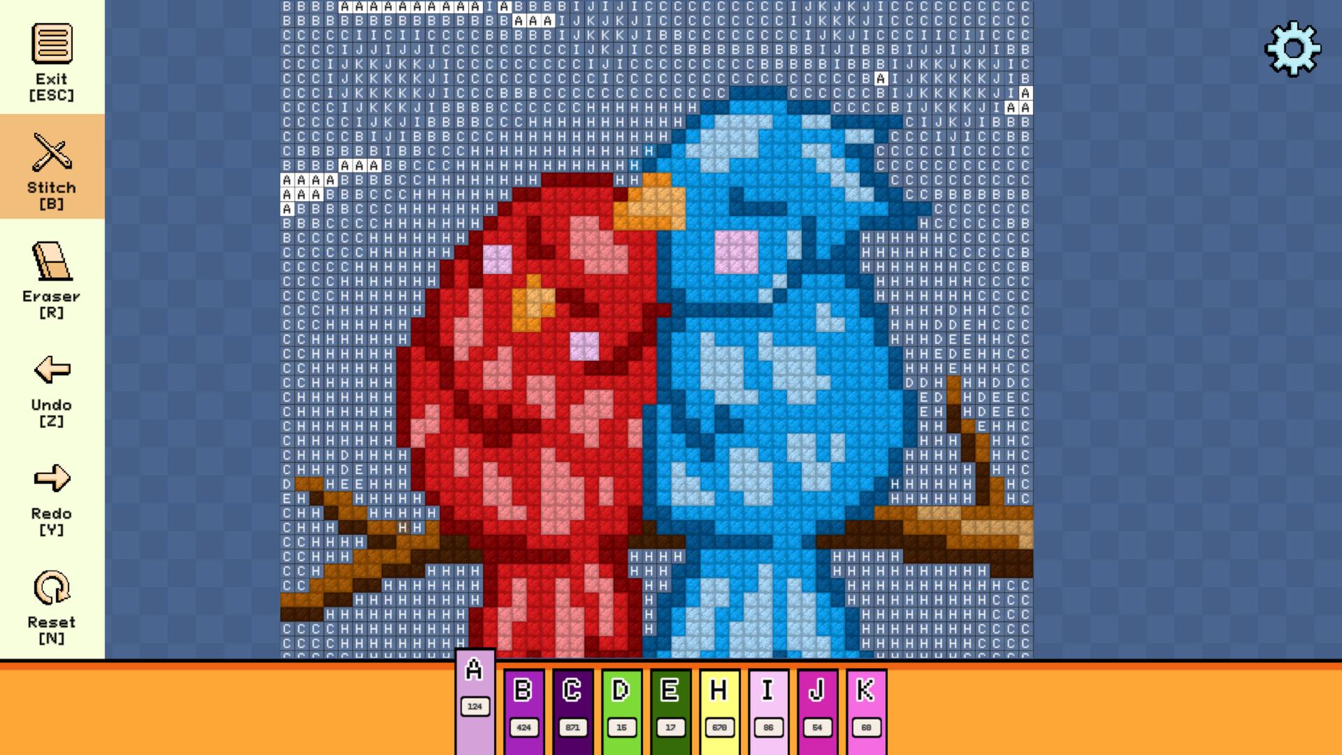 Pixel Cross Stitch: Color by Number – Valentine’s Day Pack