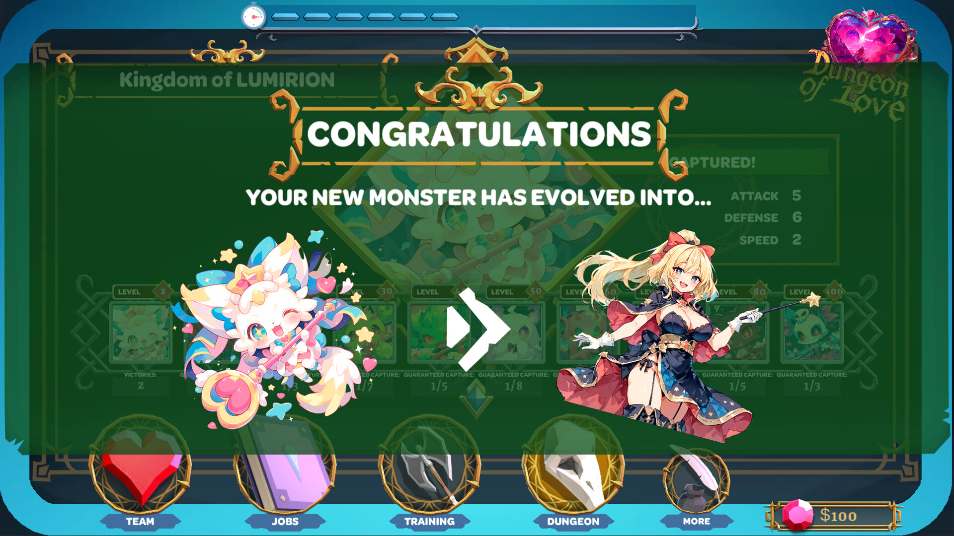 Dungeon of Love: Catch Monsters
