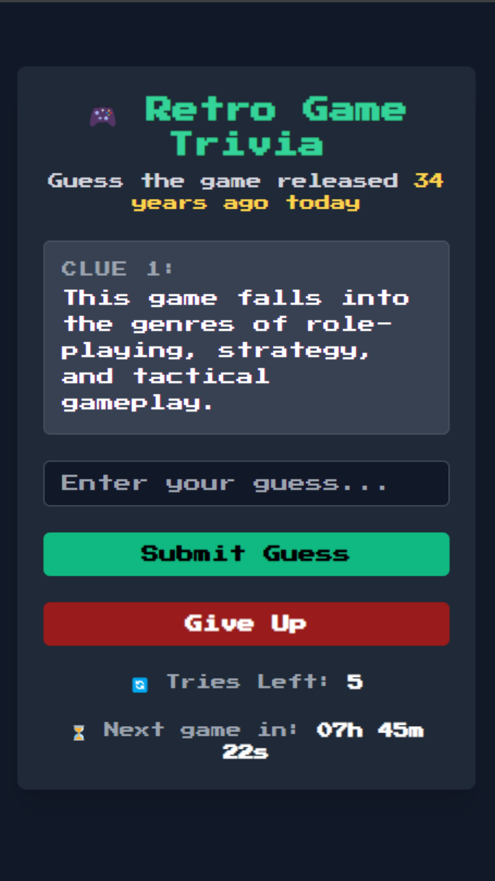 Retro Game Trivia