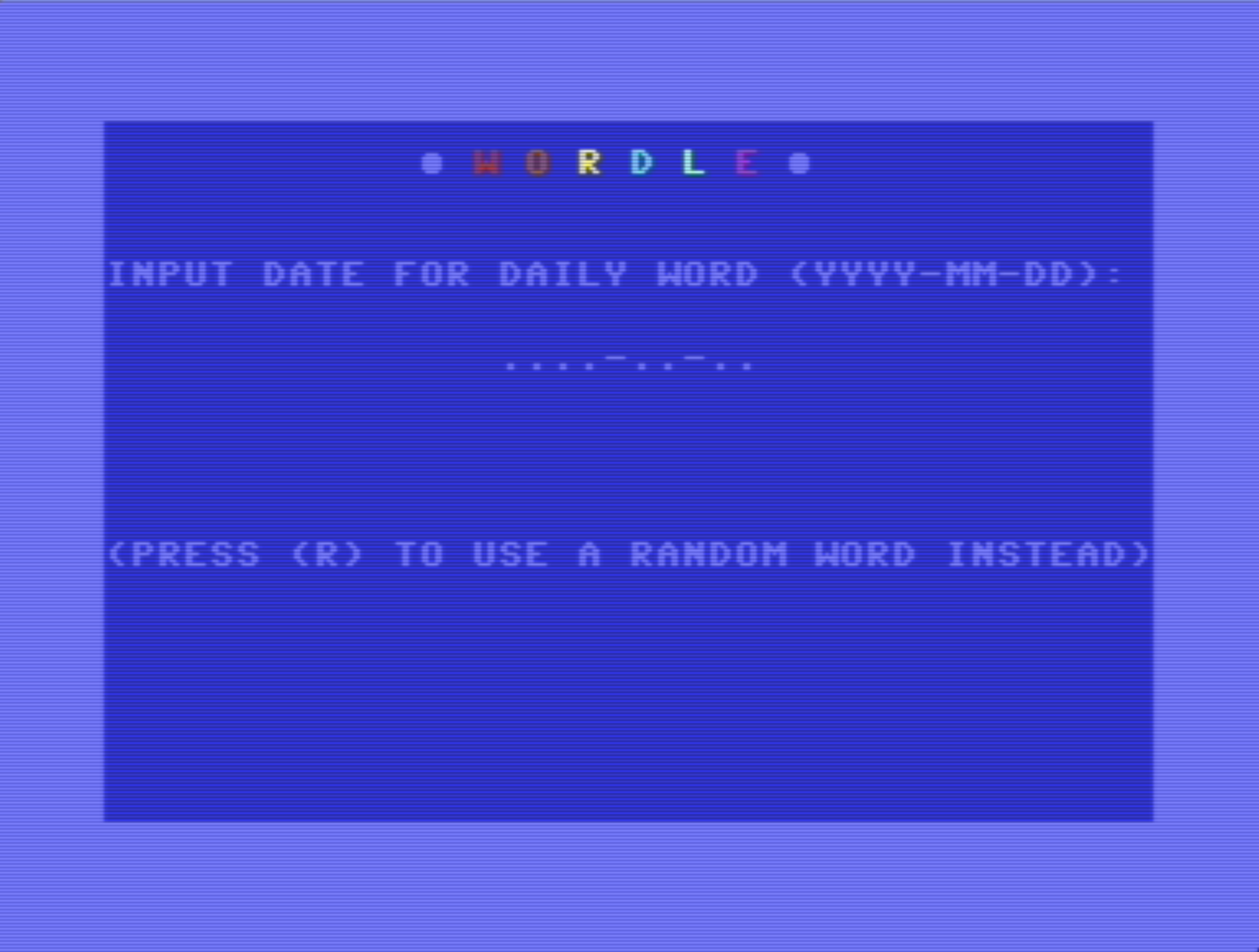 Wordle for Commodore 64