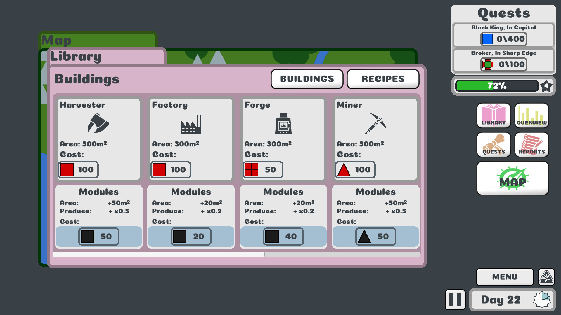 Block King Demands Red Squares