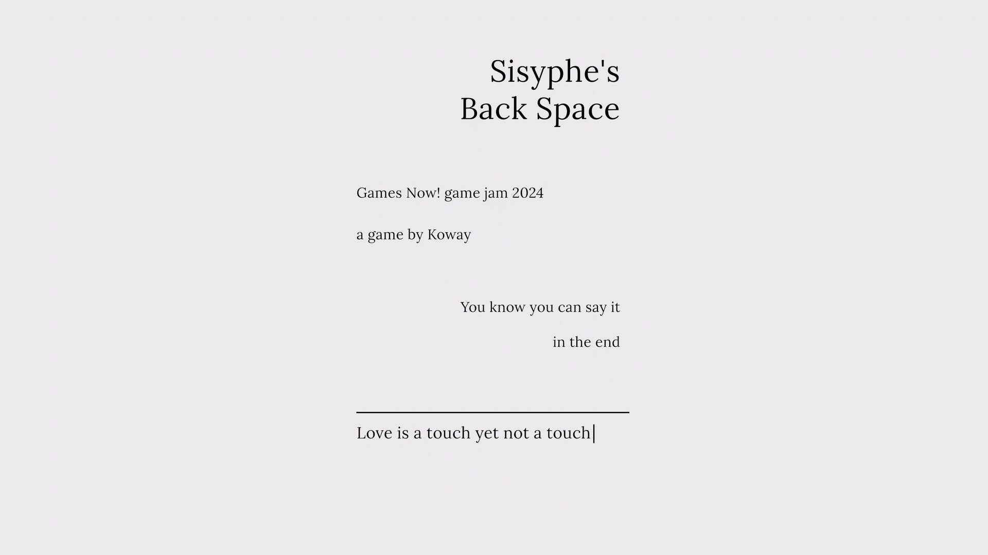 Sisyphe’s Backspace