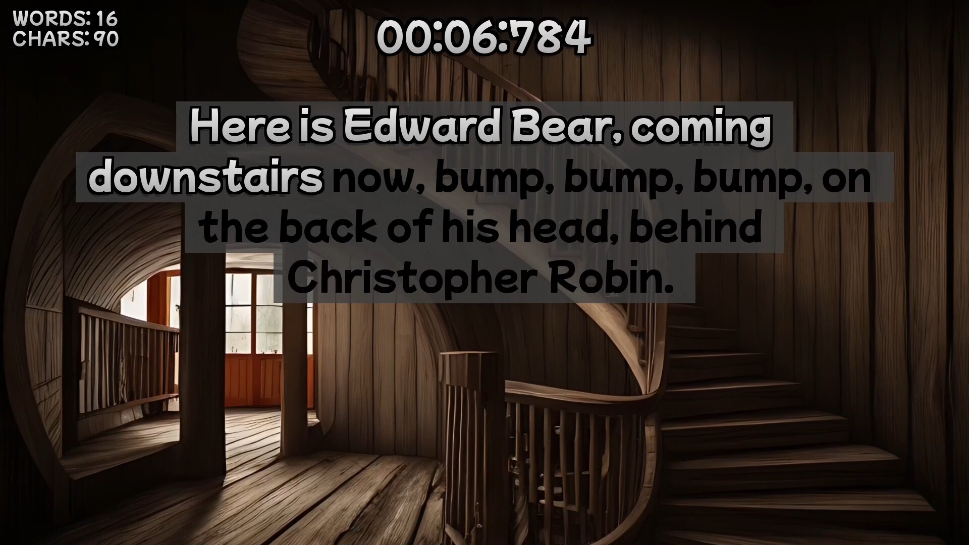 Winnie the Pooh’s Book Writing Speedrunner