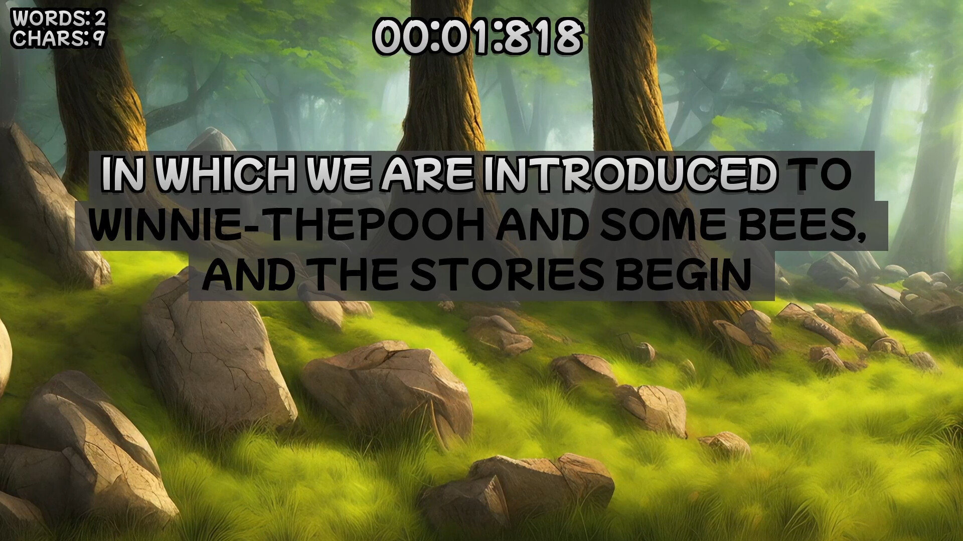 Winnie the Pooh’s Book Writing Speedrunner