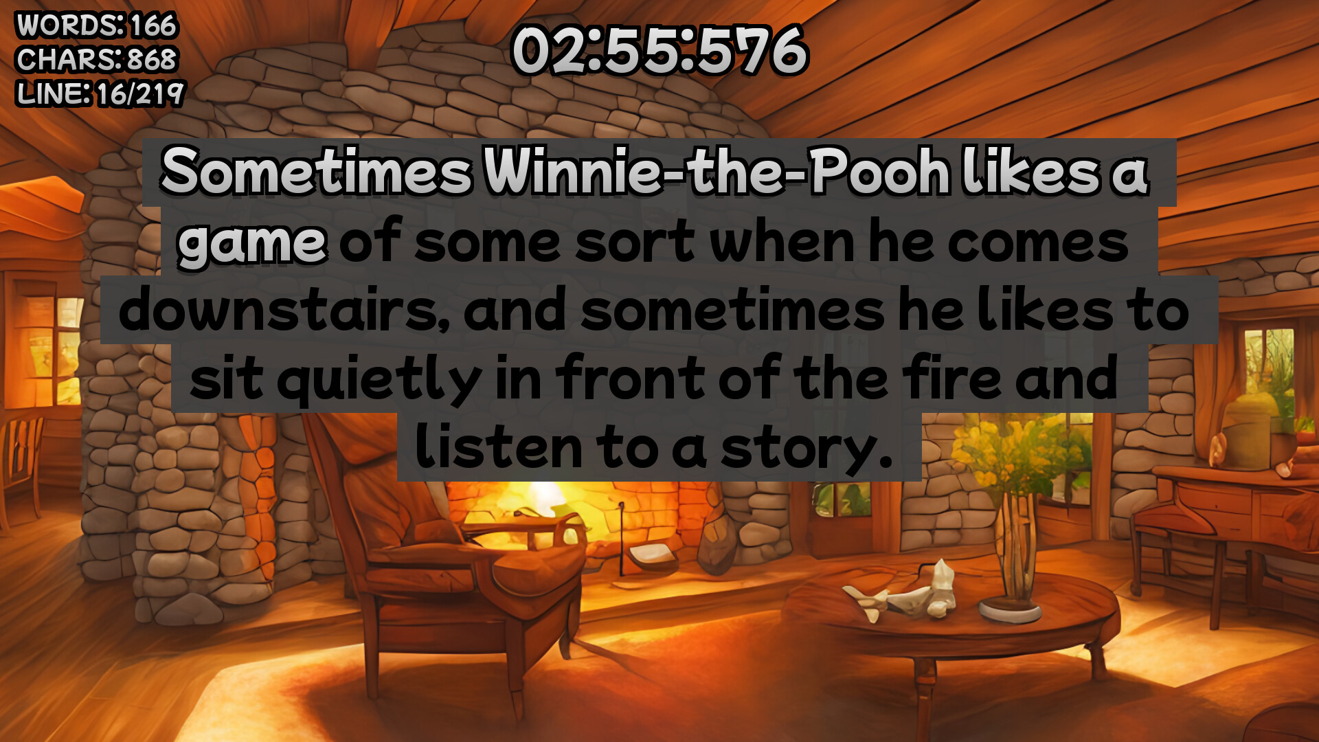 Winnie the Pooh’s Book Writing Speedrunner