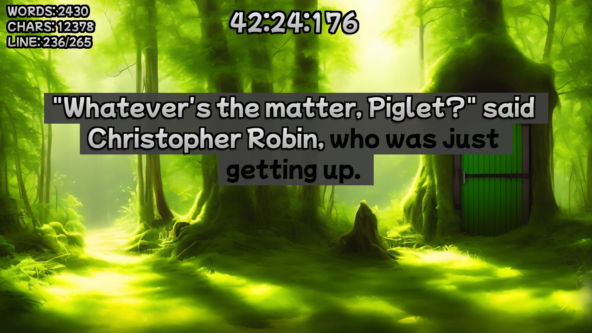 Winnie the Pooh’s Book Writing Speedrunner