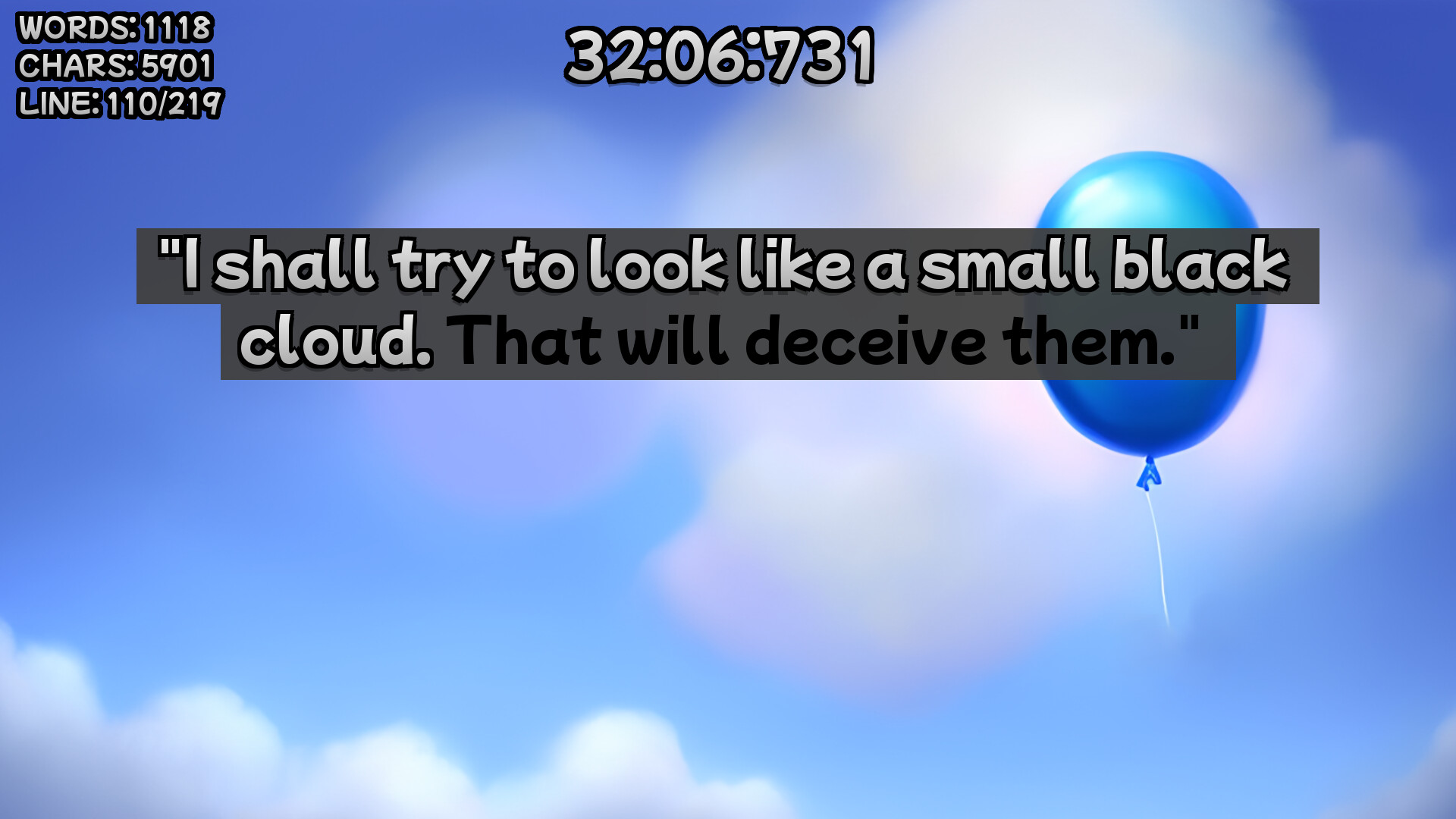 Winnie the Pooh’s Book Writing Speedrunner