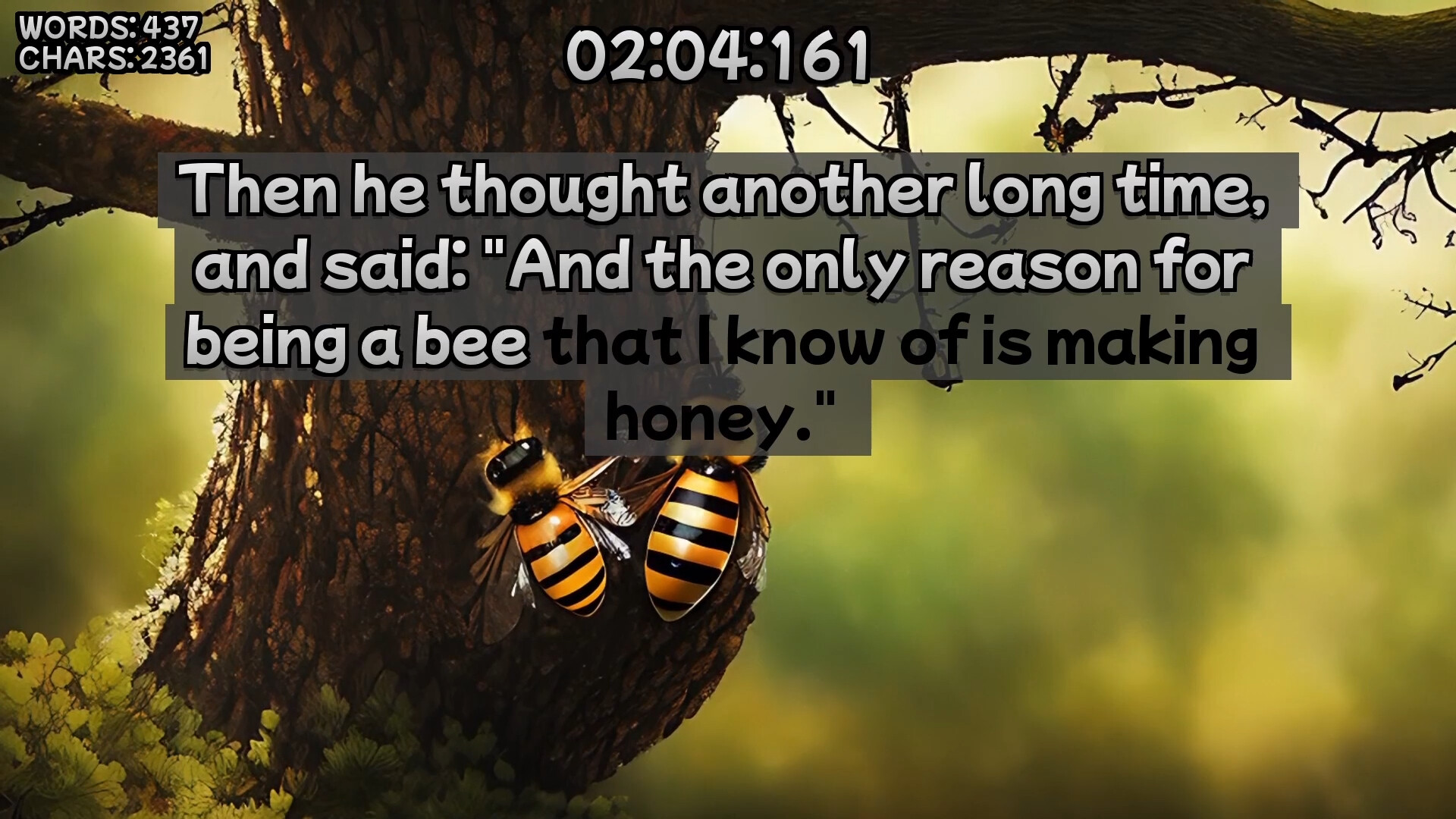 Winnie the Pooh’s Book Writing Speedrunner