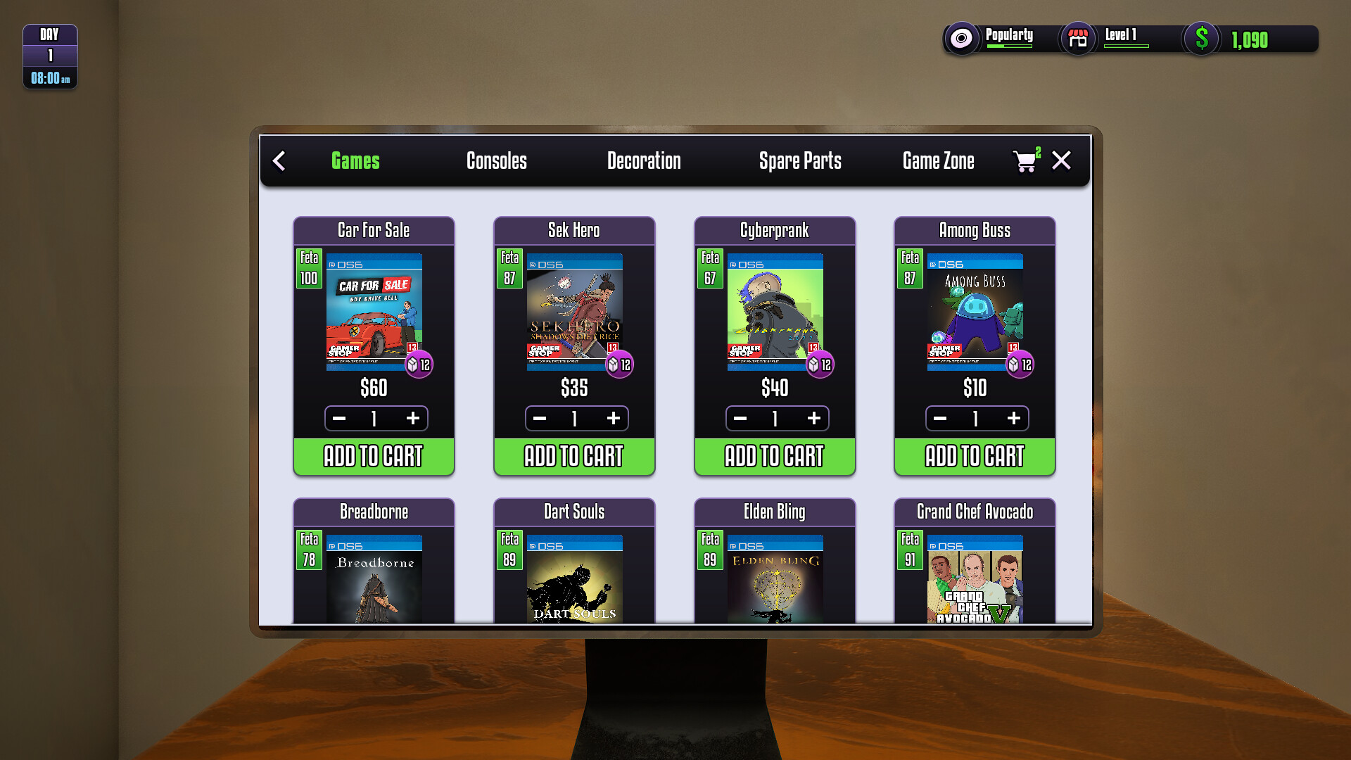 Gamer Stop Simulator