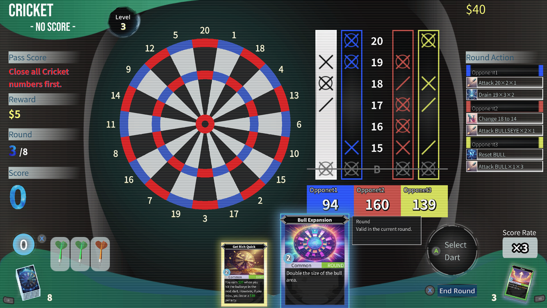 Greedy Darts