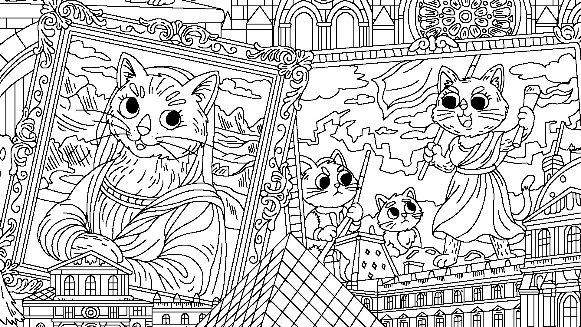 100 Cats Lost in World Find &amp; Color