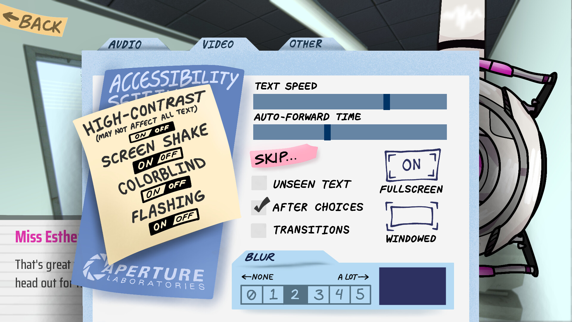 Aperture Dating Simulator