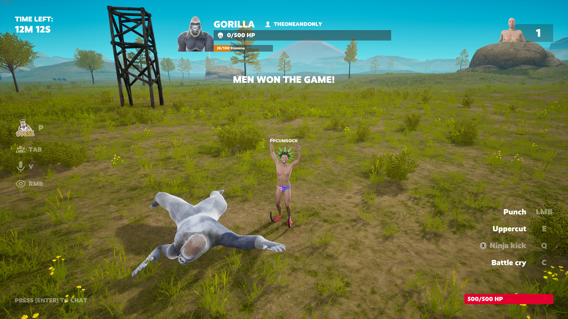 100 Men vs 1 Gorilla