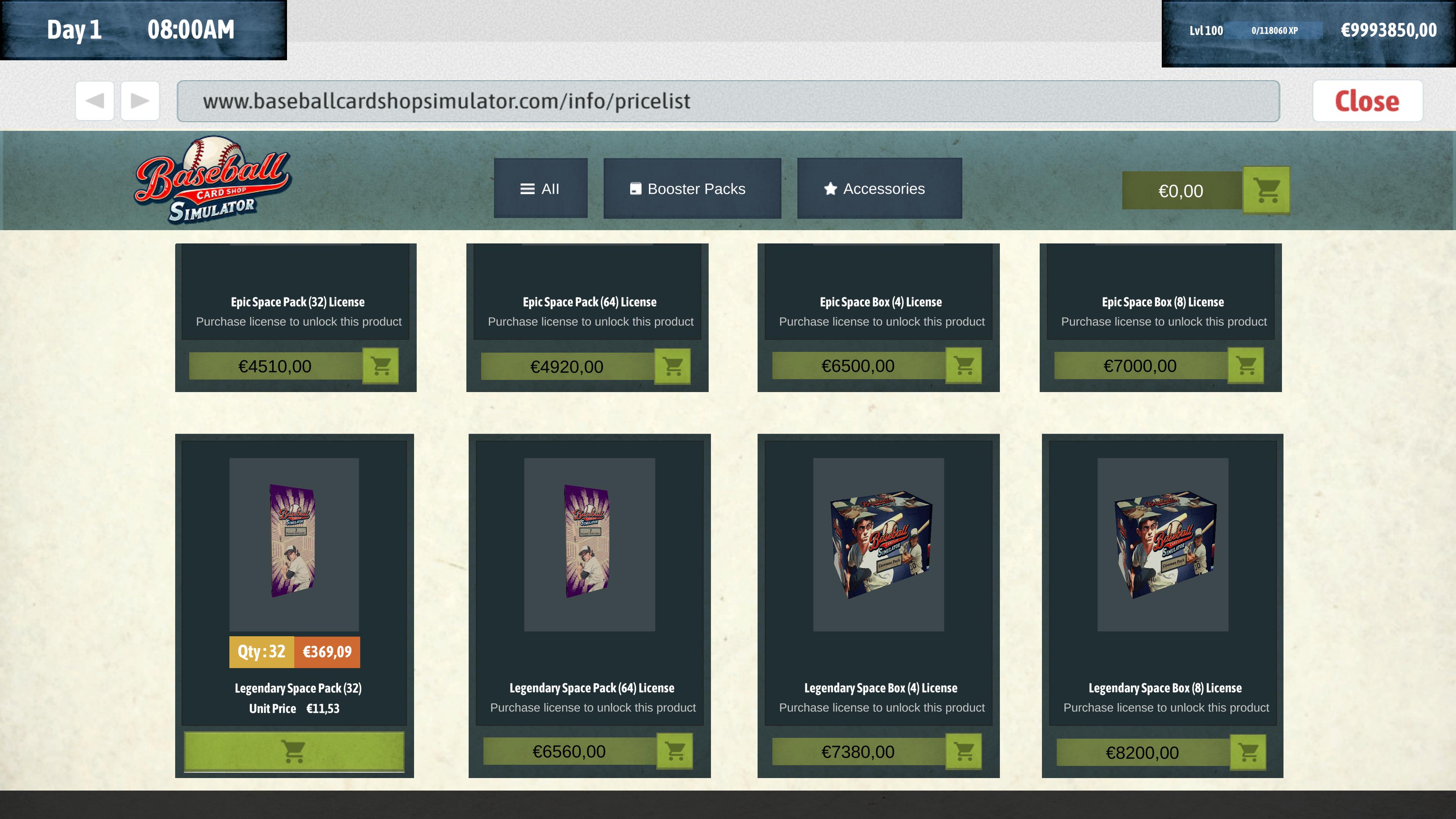 Baseball Card Shop Simulator