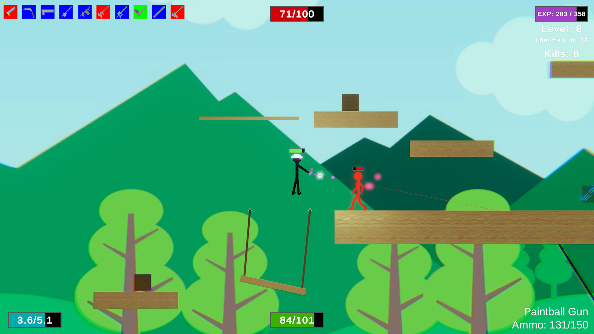 Stick Figure Combat: Paintball Gun