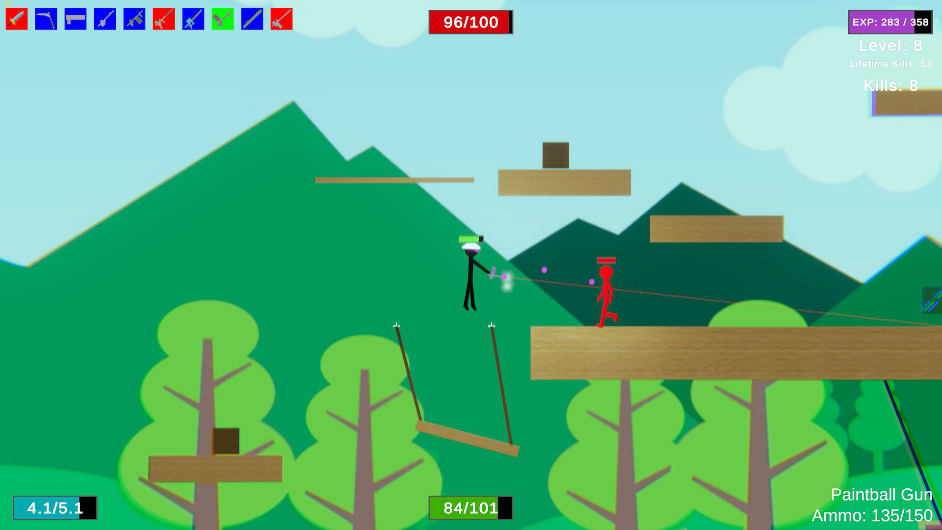 Stick Figure Combat: Paintball Gun