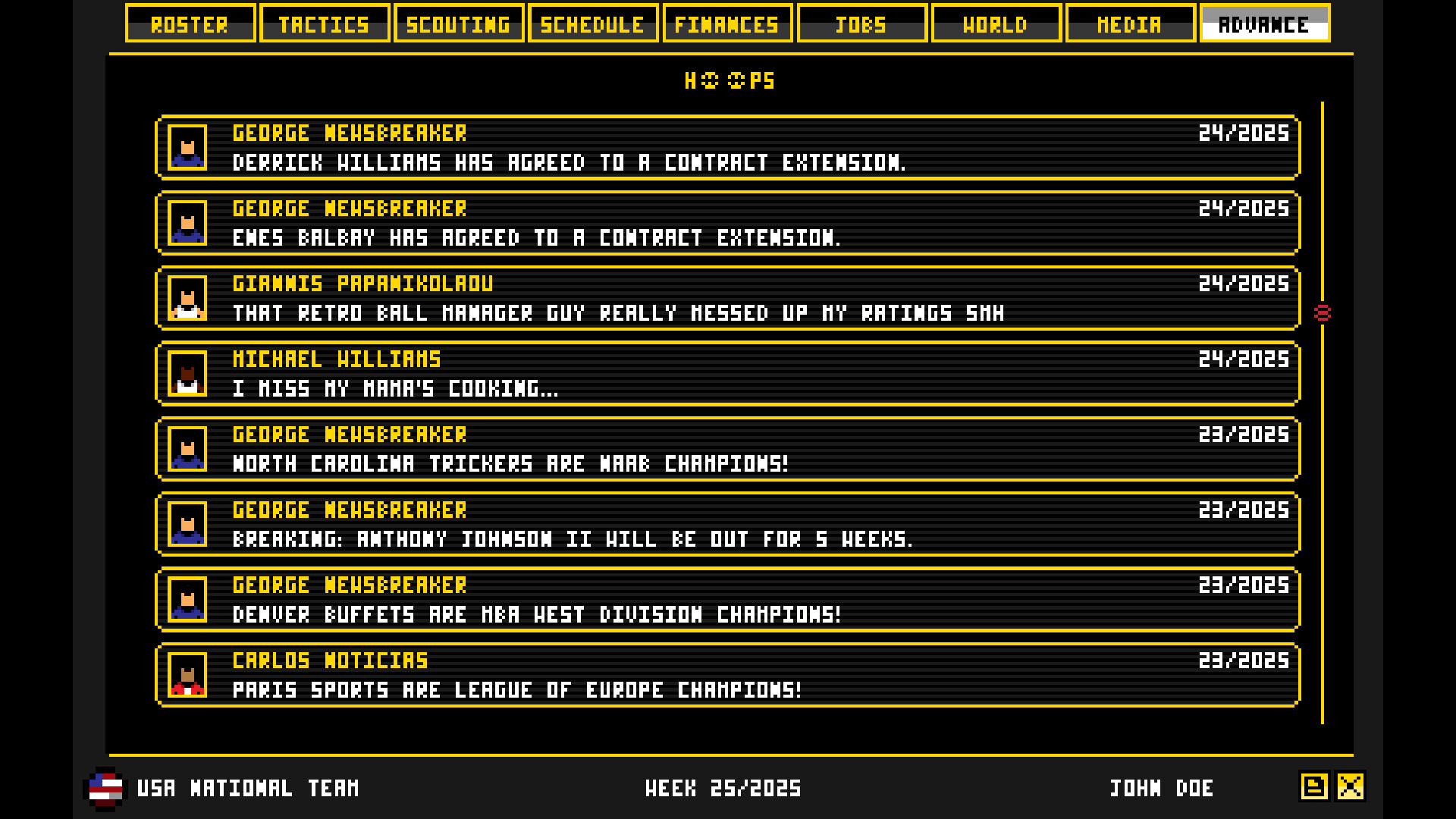 Retro Basketball Manager