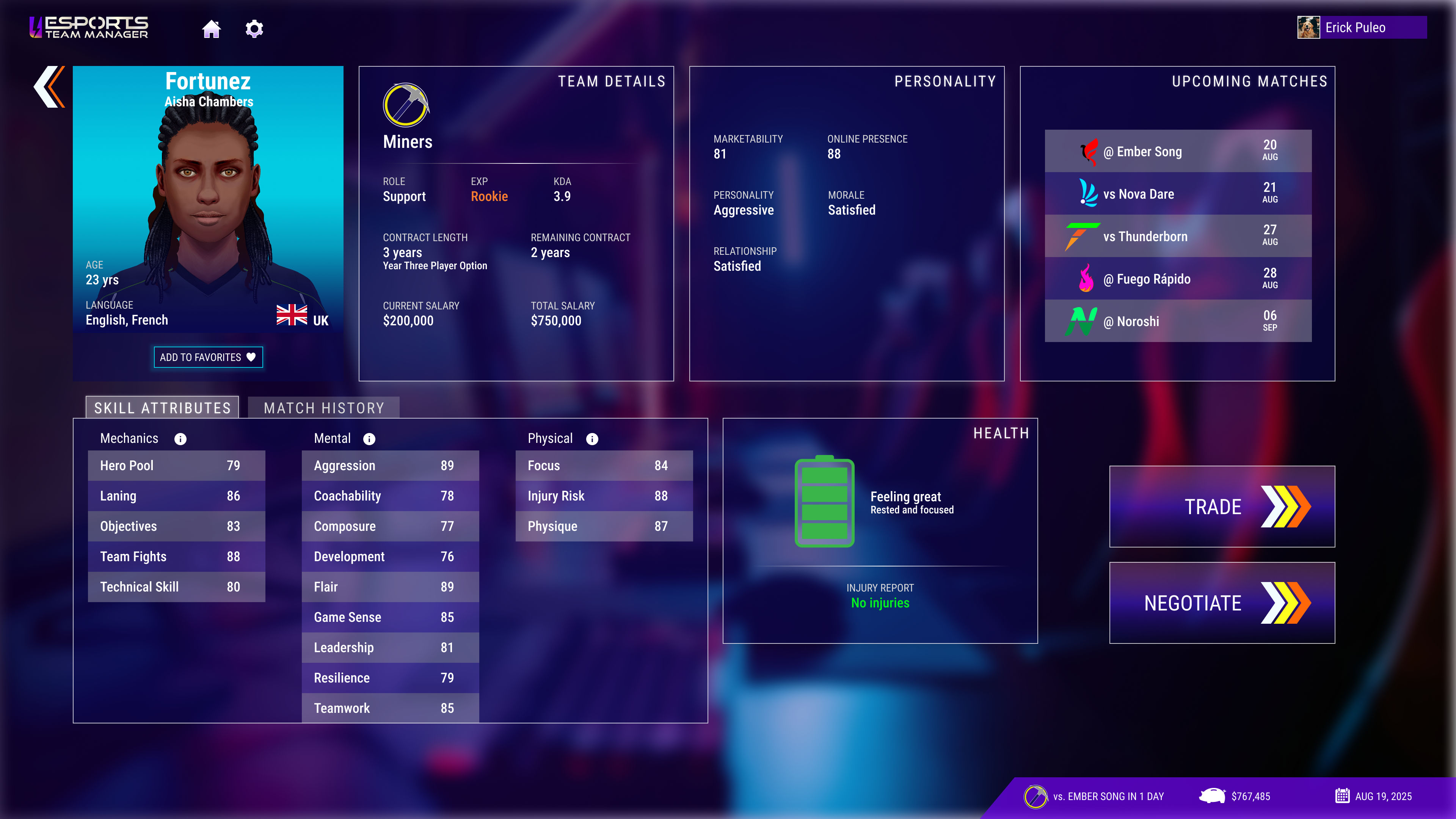 Esports Team Manager