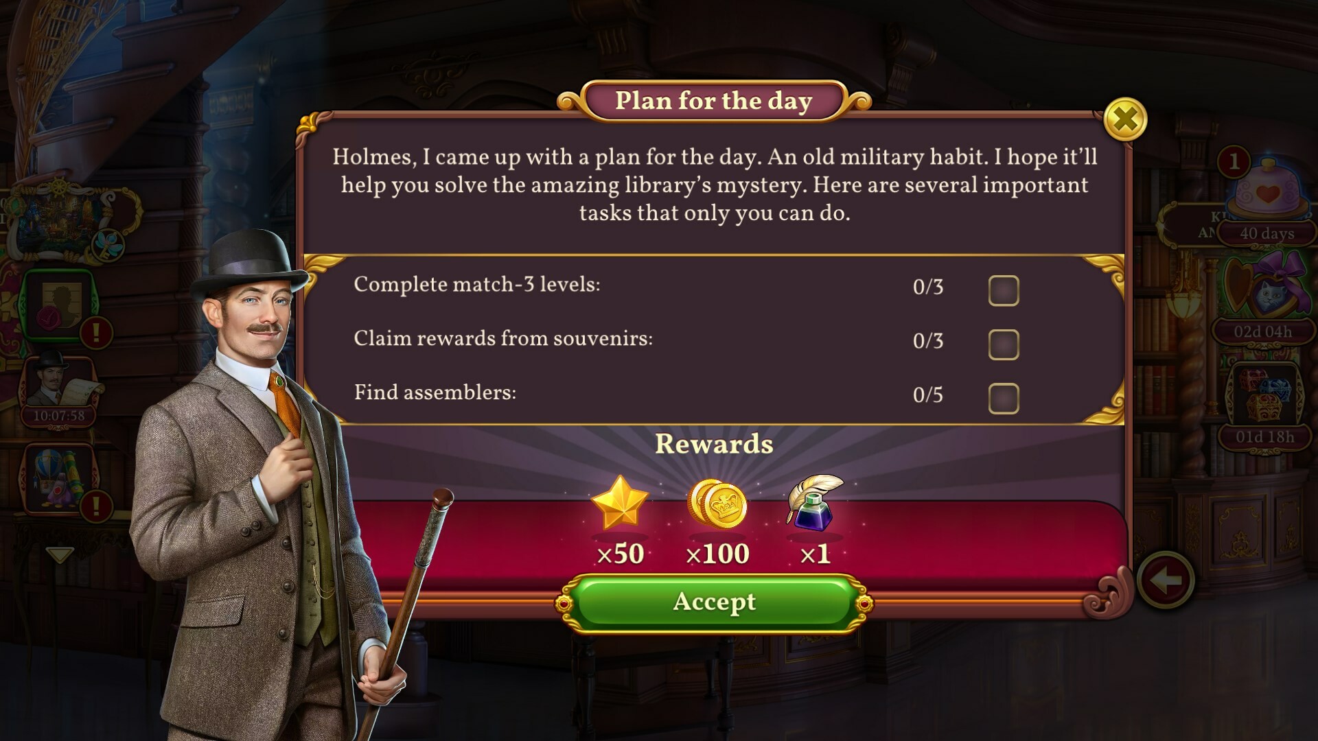 Sherlock: Hidden Object &amp; Match-3 Mystery