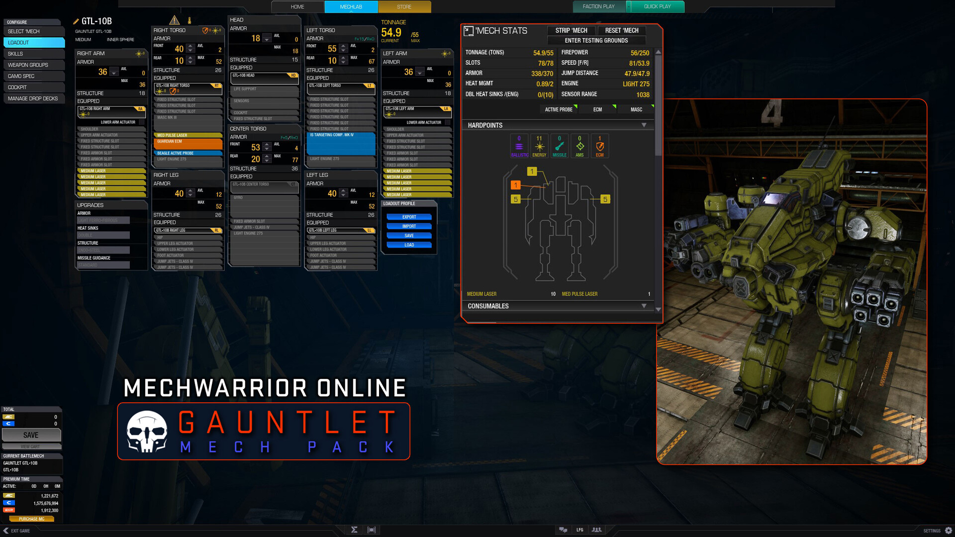 MechWarrior Online: Gauntlet Mech Pack