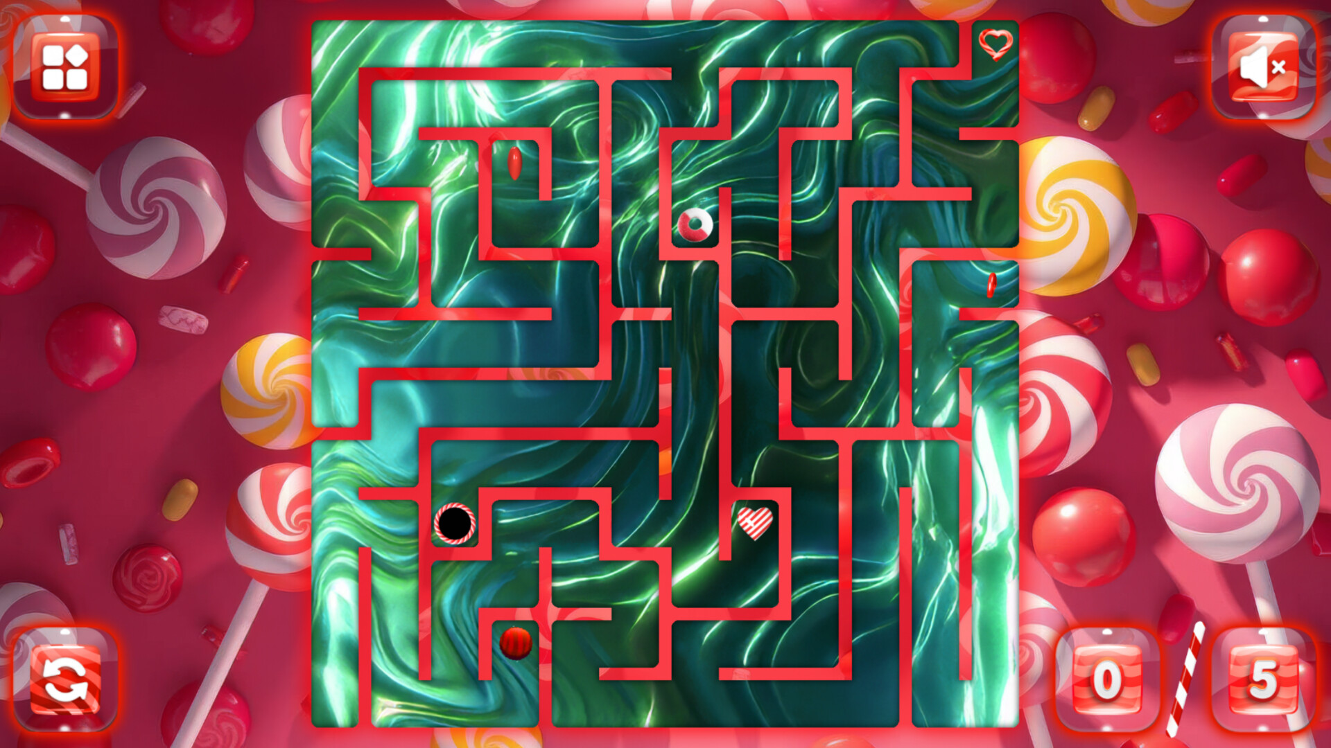 Sweetie Candy Maze: Red Cherry