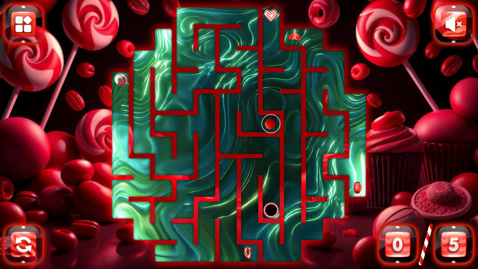 Sweetie Candy Maze: Red Cherry