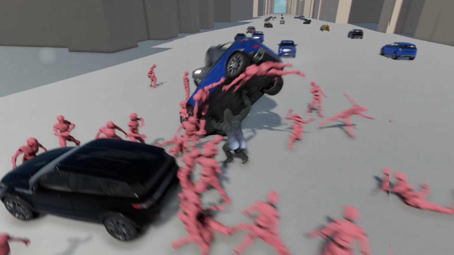 A Gorilla vs. 100 Men Simulator