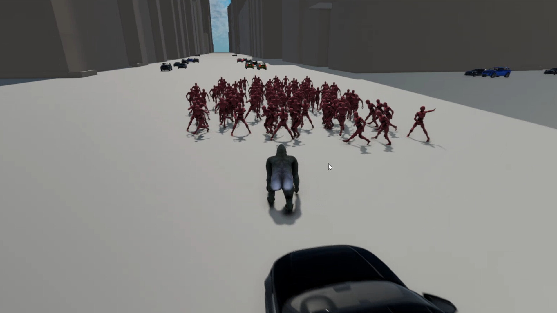 A Gorilla vs. 100 Men Simulator