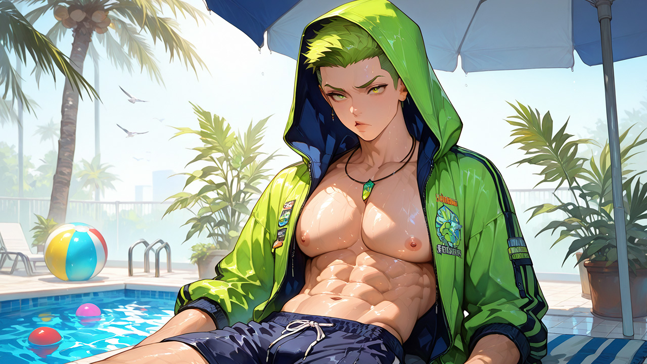 Poolside Boys Kiss: Passion Fruits Hotel Dating Sim