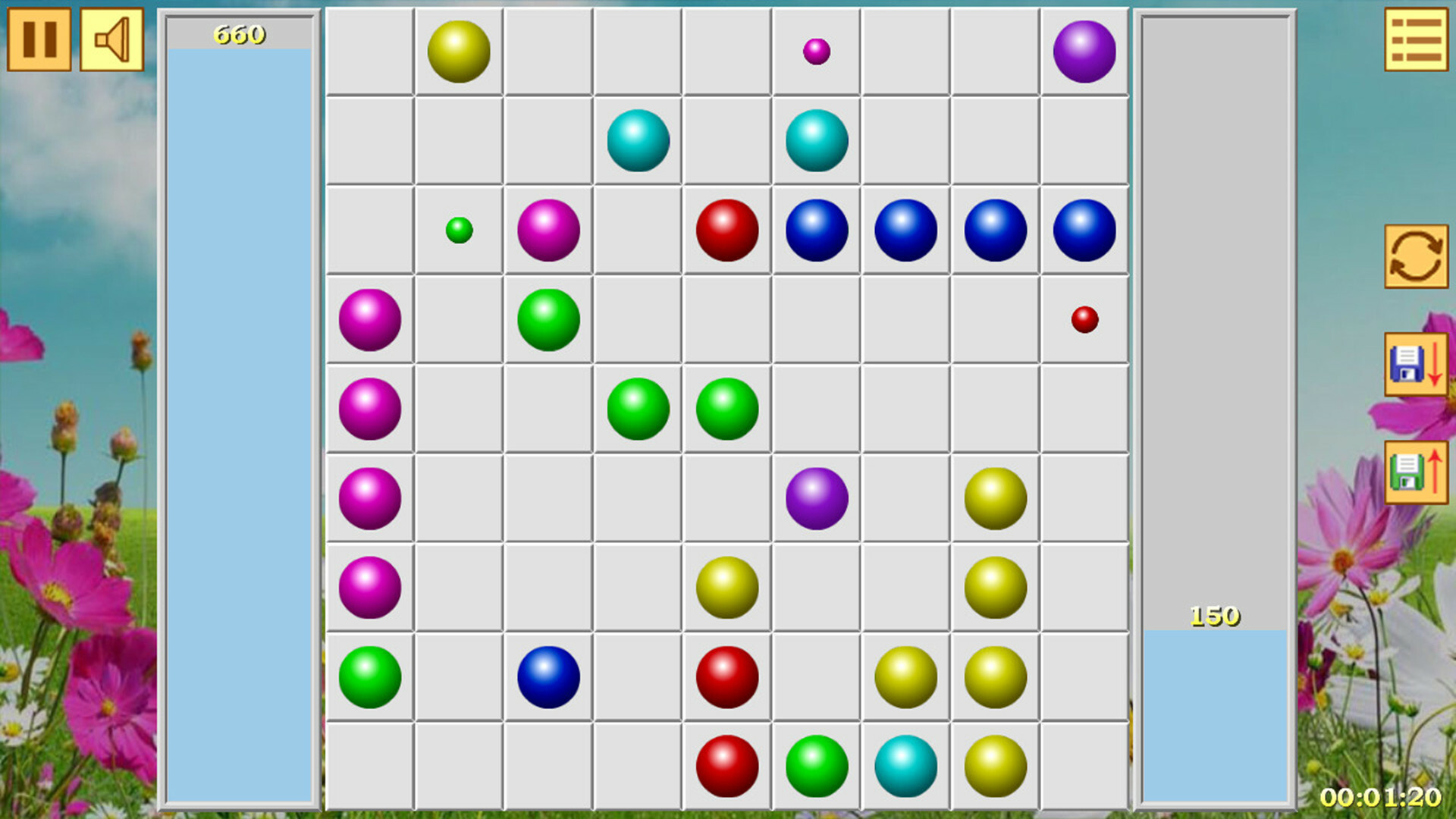 Lines of Balls