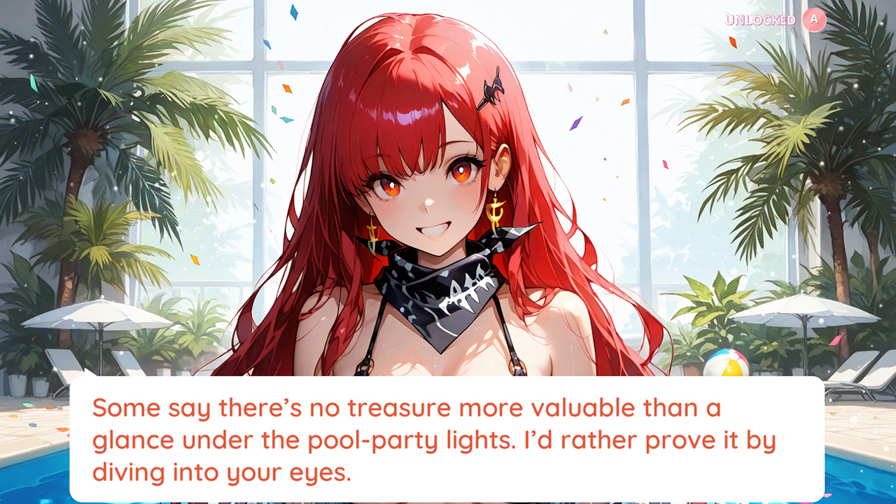 Poolside Girls Kiss: Passion Fruits Hotel Dating Sim